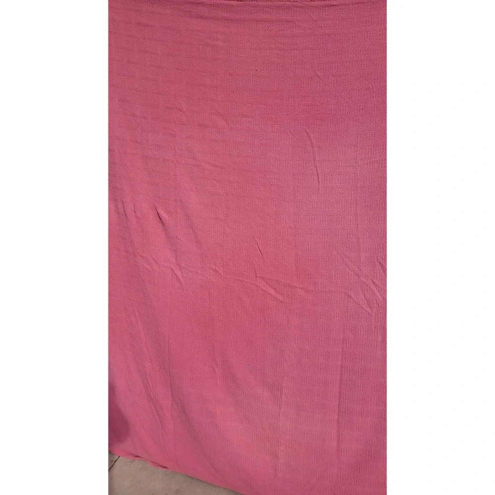 Vintage Maroon Textured Bedspread Coverlet Geometric Full Queen 84x96